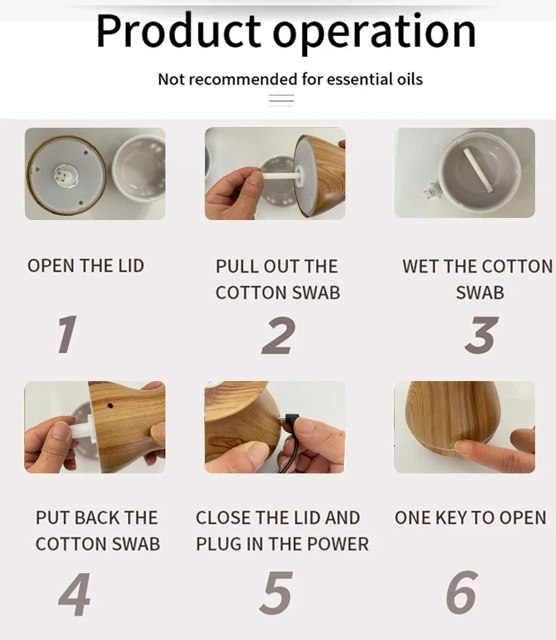 130ml Wood Grain Mini Humidifier Essential Oil Diffuser Spray Bedroom Humidifier Atomizer Aromatherapy Diffuser Mute Home