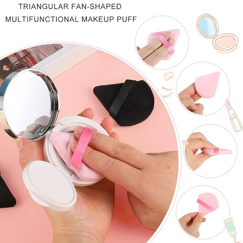 1pcs Washable Velvet Foundation Puff Triangle Powder Puff Soft Makeup Sponge for Face Make Up Eye Contouring Shadow
