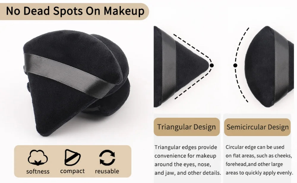 2/3/5/6/12Powder Puff Face Makeup Soft velvet Triangle Powder Puff For Loose Powder Setting Powder Makeup Foundation Beauty Gift