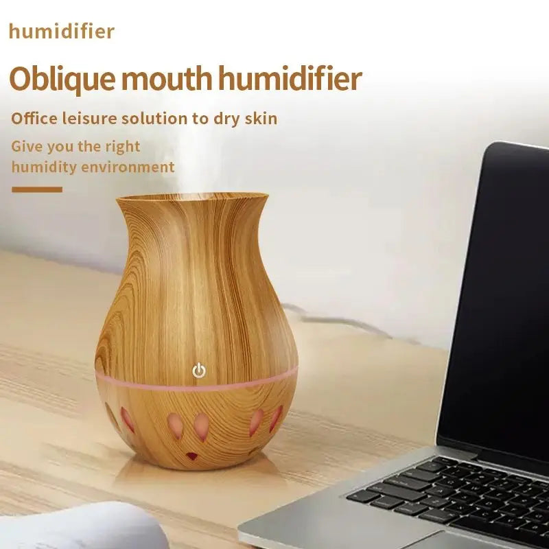 130ml Wood Grain Mini Humidifier Essential Oil Diffuser Spray Bedroom Humidifier Atomizer Aromatherapy Diffuser Mute Home