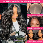 13x4 Body Wave Lace Front Human Hair Wig 200% Water Wave Pre Plucked HD Transparent Lace Wig 5x5 Closure Glueless Wigs For Women