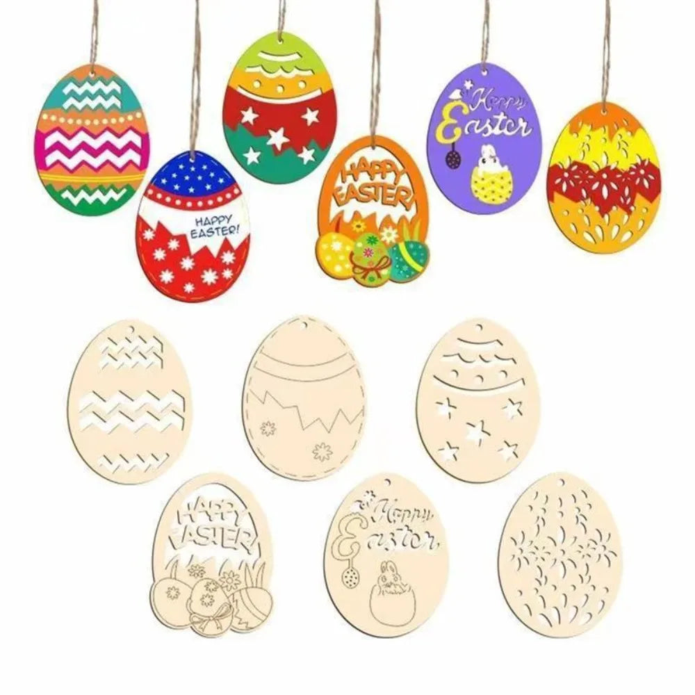 12/24 Pcs Wooden DIY Easter Painting Filled Colored Eggs for Easter Kids Birthday Party Baby Shower School Party Gift Decoration