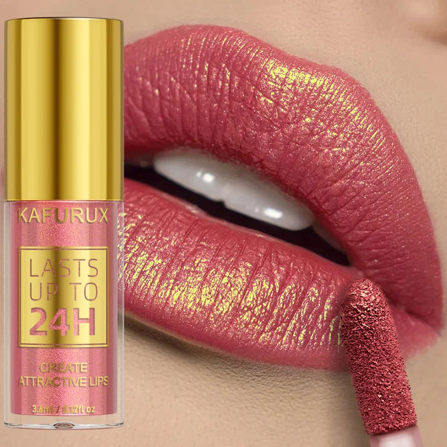 14 Colors Glitter Metallic Lip Glaze Shiny Long Lasting Lip Gloss Waterproof Liquid Lipstick Makeup Lip Oil Lip Tint Gifts for W