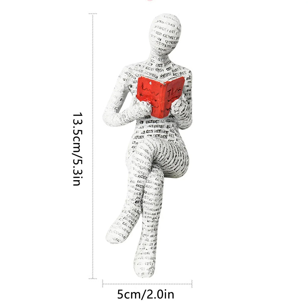 1/2PCSCreative Reading Women Resin Sculpture Leg Lifting Statue Home Office Desktop Decoration Abstract Art Crafts Decoration