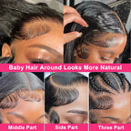 13x4 Body Wave Lace Front Human Hair Wig 200% Water Wave Pre Plucked HD Transparent Lace Wig 5x5 Closure Glueless Wigs For Women