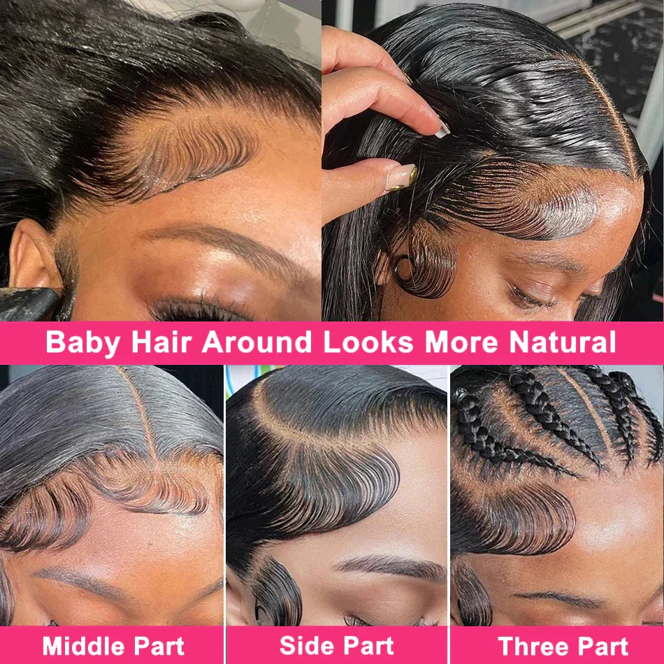 13x4 Body Wave Lace Front Human Hair Wig 200% Water Wave Pre Plucked HD Transparent Lace Wig 5x5 Closure Glueless Wigs For Women