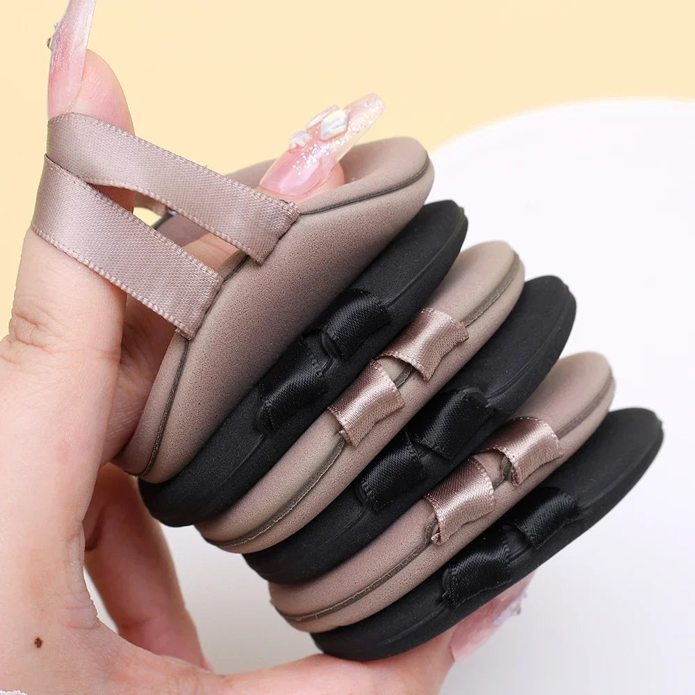 30Pcs Thickened Double Ribbon Wet Dry Dual-use Makeup Puff Black Skin Color Teardrop Shape Powder Puffs Foundation Cosmetic Tool