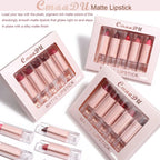 5 Pcs  Matte Lipstick Sets Lip Gloss Moisturizing Long-lasting Easy Makeup Fashion Classic Shades For Daily Date Exquisite Gift
