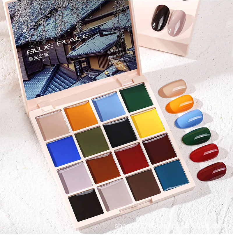 16 Color Cream Nail Gel Polish Solid Nail Gel Palette Mud Painting  Nail Art Design Soak Off UV Gel Varnish Gel Lacquer