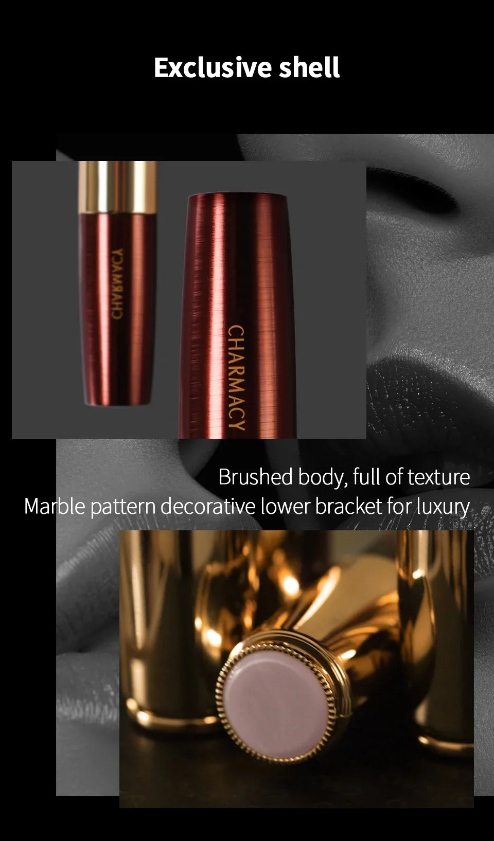 CHARMACY Moisturize Intense Nude Lipstick Luxury Professional Korean Lipsticks Easy to Wear Women Lip Makeup Cosmetic