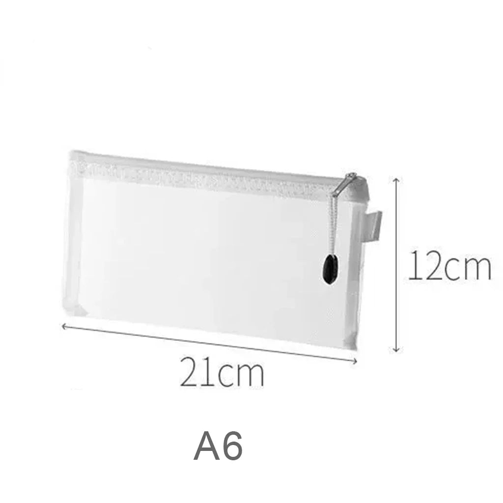 A4/A5/A6 Mesh Zipper Pouch Document Bag Waterproof Zip File Folders School Office Supplies Cosmetic Makeup Bags