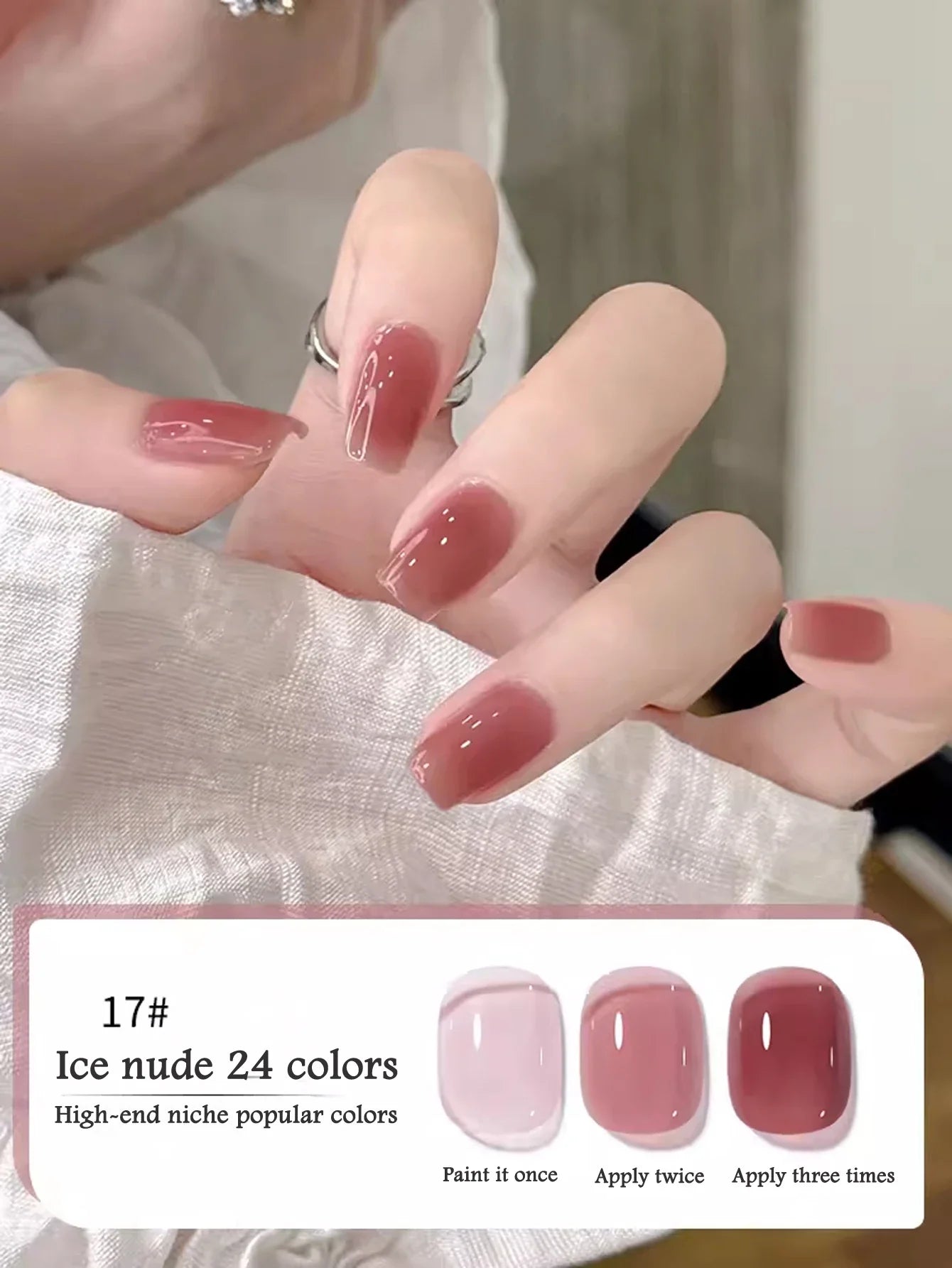 1-30pcs PSK Nude Pink Color Nail Art Ice Transparent Bare Color Nail Enamel 2025 New Net Red Popular White Gel Nail Polish