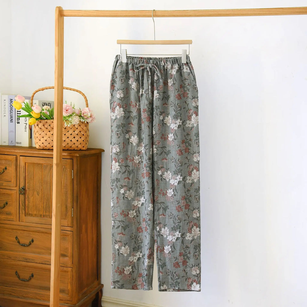 100% Cotton Sleepwear For Sleeping Pant Women Autumn Winter Pajamas Pants Loose Comfortable Homewear Trousers Female Pantalones