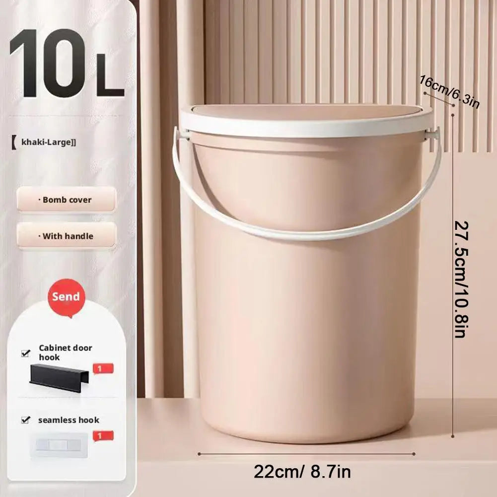 10L Trash Can Trash Bin With Lid For RV Camping Boats Motorhome Convenient For Installation On Doors Or Walls Car Trash