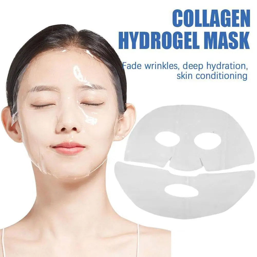 1/5pcs Collagen Protein Hydrogel Membrane White Translucency Smooth Facial Deep Moisturizing Mask Sleek Moisturizing Disposable
