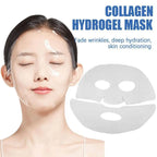 1/5pcs Collagen Protein Hydrogel Membrane White Translucency Smooth Facial Deep Moisturizing Mask Sleek Moisturizing Disposable