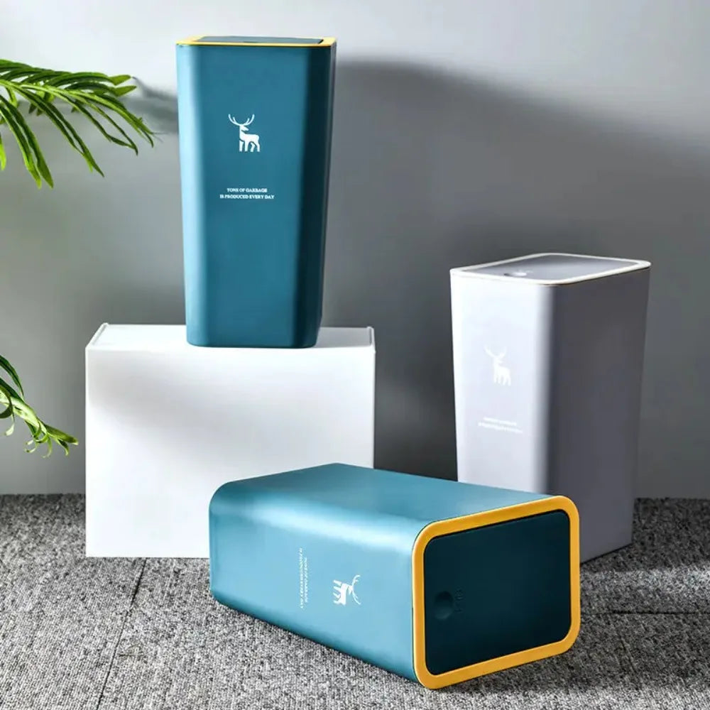 15/10L Bathroom Kitchen Trash Can with Lid Press-type Waste Bins Living Room Toilet Nordic Rectangular Garbage Bin Wastebaskets
