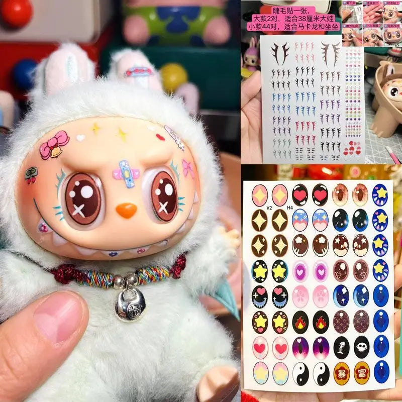 17cm Labubu V1v2 Custom Gorgeous And Exquisite Eye Stickers Eyelash Stickers Vinyl Dolls Makeup Diy Tools Accessories