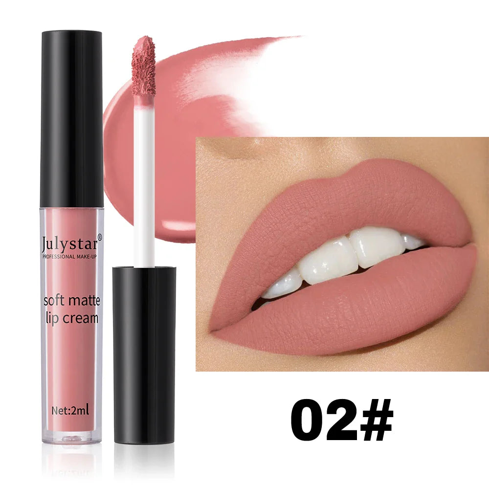 6-Color Velvet Lip Glaze Lipstick High Color Lip Makeup Waterproof Long-Lasting Nude Lip Color Liquid Cosmetics