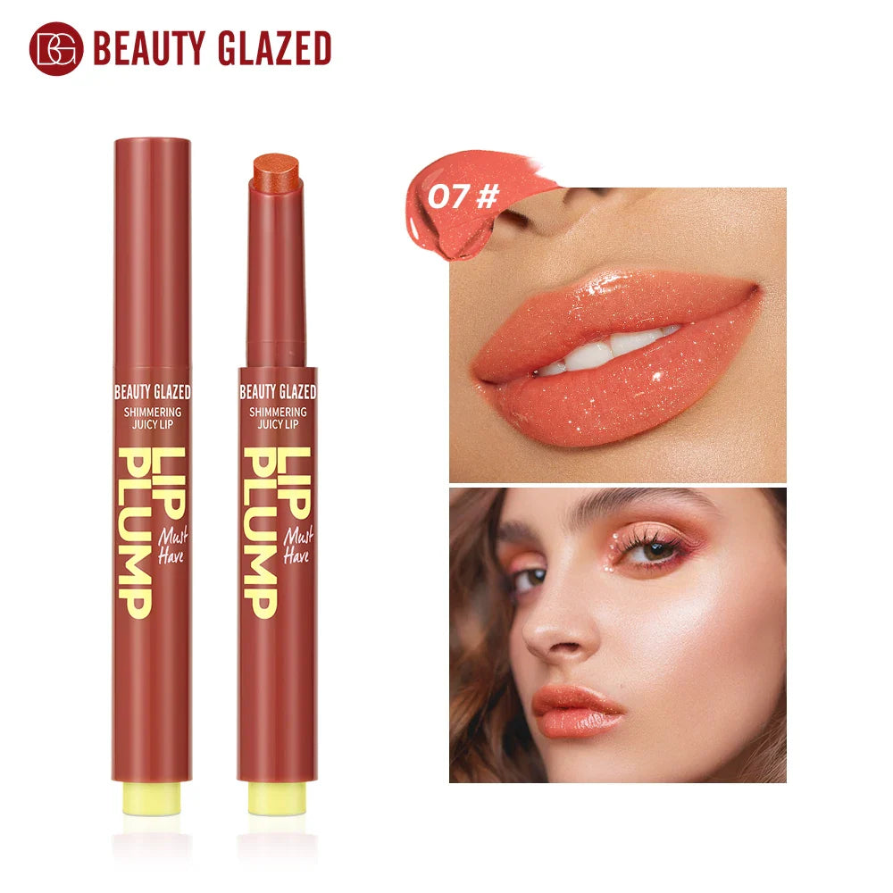 Beauty Glazed 12 Color Shimmering Juicy Lipstick,Shining Lip Plump,Moisturizing Nourishing Women Lip Makeup.Girl's Gift