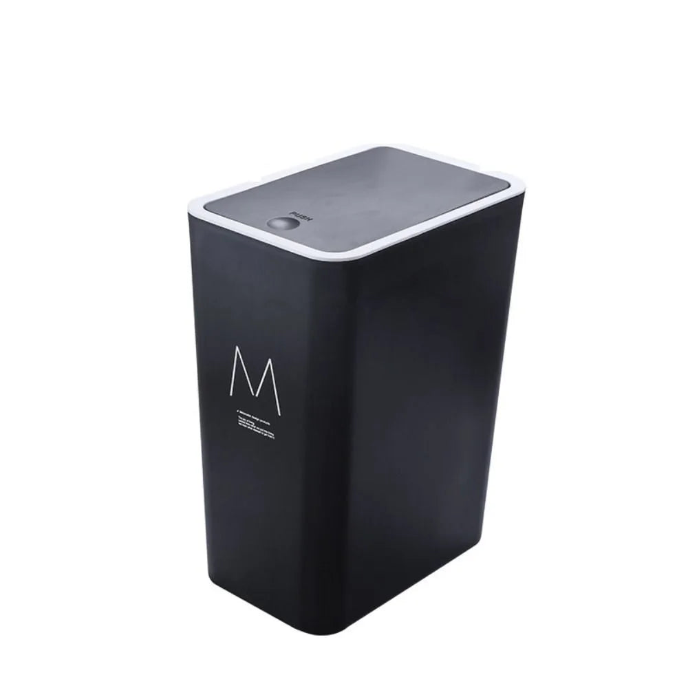15/10L Bathroom Kitchen Trash Can with Lid Press-type Waste Bins Living Room Toilet Nordic Rectangular Garbage Bin Wastebaskets