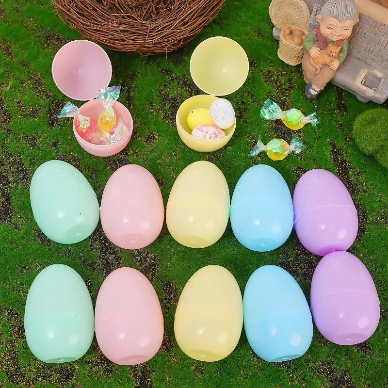 10/50PCS Colorful Easter Eggs Plastic Fillable Bird Pigeon Eggs DIY Craft Easter Party Home Decoration Funny Kids Opening Toys