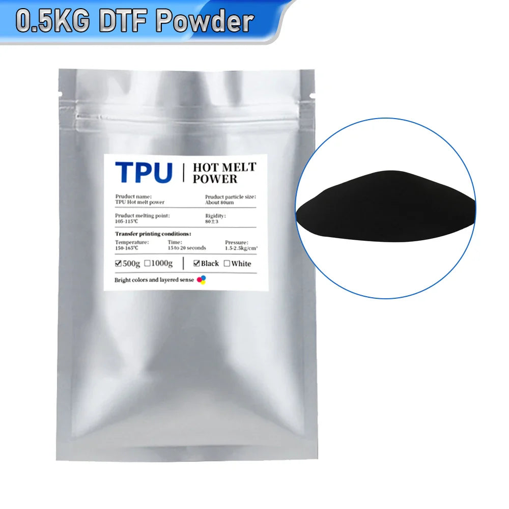 0.5kg DTF Powder DTF Printer Hot Melt Powder for DTF Transfer Film DTF Printer DTF Poliamida Powder for DTF Direct Transfer Film