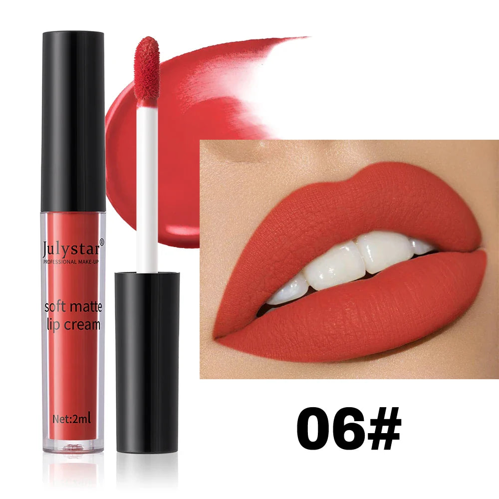 6-Color Velvet Lip Glaze Lipstick High Color Lip Makeup Waterproof Long-Lasting Nude Lip Color Liquid Cosmetics