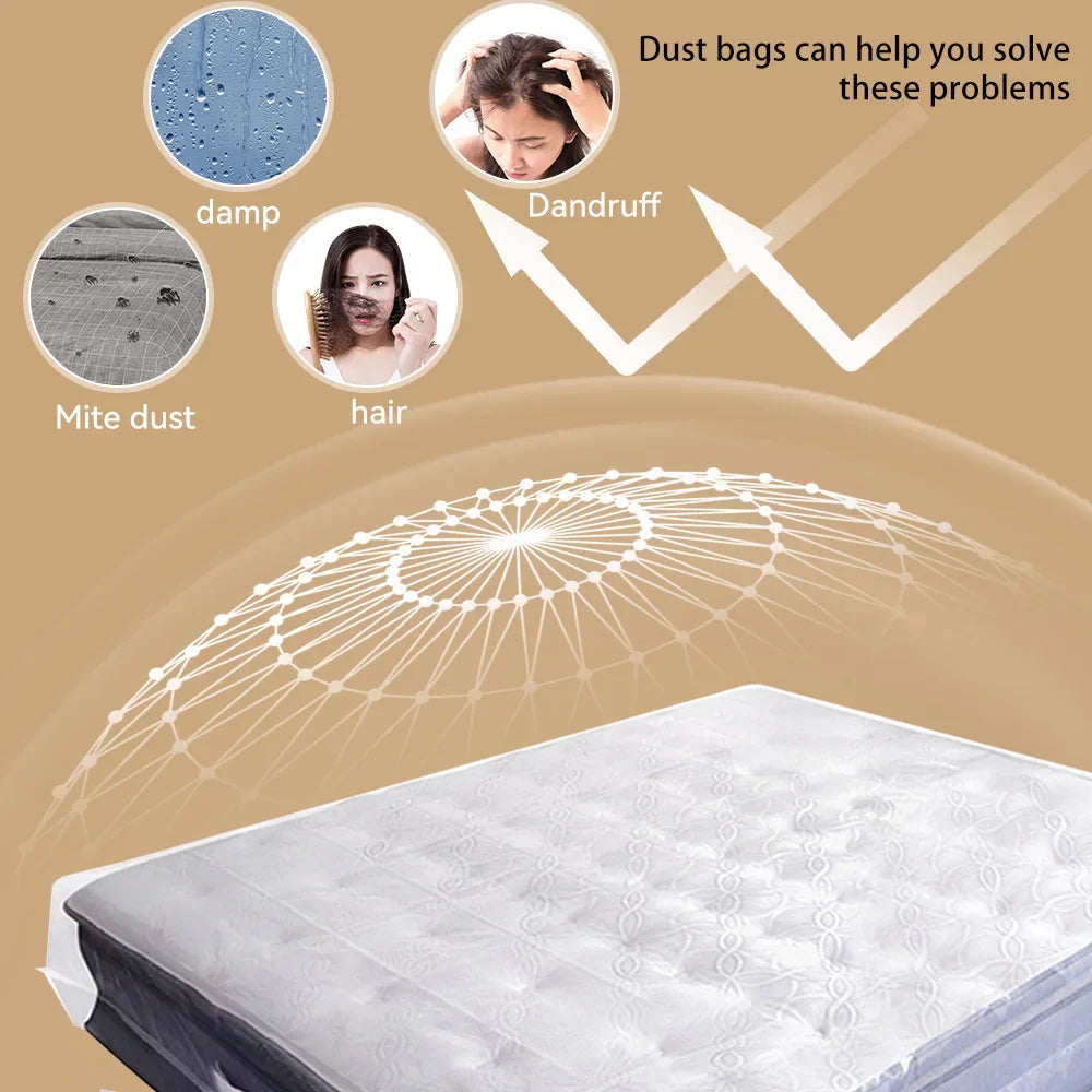 150/200x240x35cm Mattress Protector Packaging Bag Moisture-proof Dust Cover Thickness 0.08mm PE Transparent Moving Home Storage