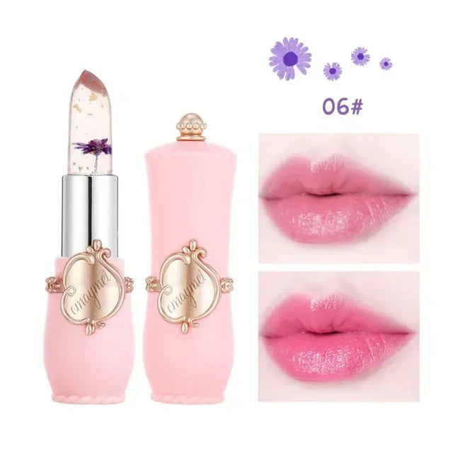 Dried Flower Jelly Lip Balm Lipstick Transparent Waterproof Crystal Lip Oil Hydrating Lip Gloss Plumper Clear Lip Plumper Makeup