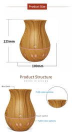 130ml Wood Grain Mini Humidifier Essential Oil Diffuser Spray Bedroom Humidifier Atomizer Aromatherapy Diffuser Mute Home