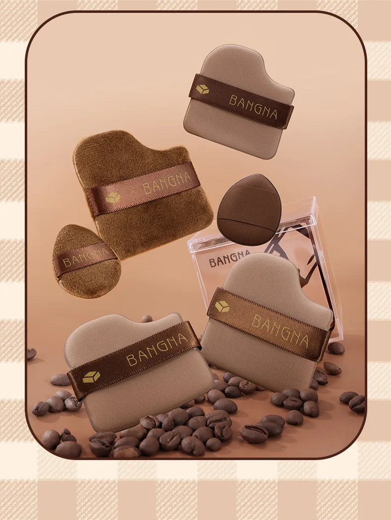 6PCS Chocolate Biscuit Powder Puff Makeup Blender Puff Air Cushion Foundation Sponge Loose Powder Puffs Cosmetic Applicator Tool