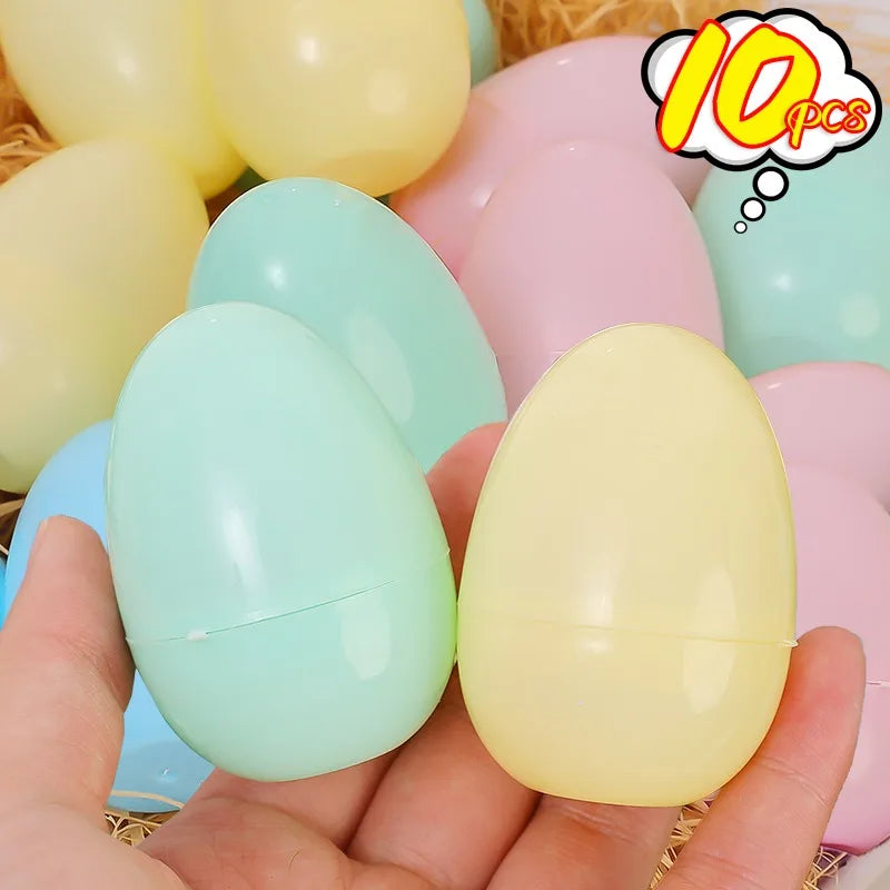 10/50PCS Colorful Easter Eggs Plastic Fillable Bird Pigeon Eggs DIY Craft Easter Party Home Decoration Funny Kids Opening Toys