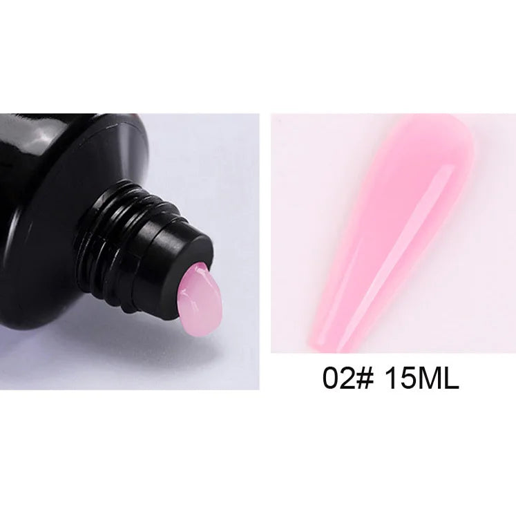 15Ml Nail Extension 3 colors Poly UV Gel,Transparent/ Pink/White Gel For DIY Nail Art,Multi-function UV Gel Nail Art Tools 1&