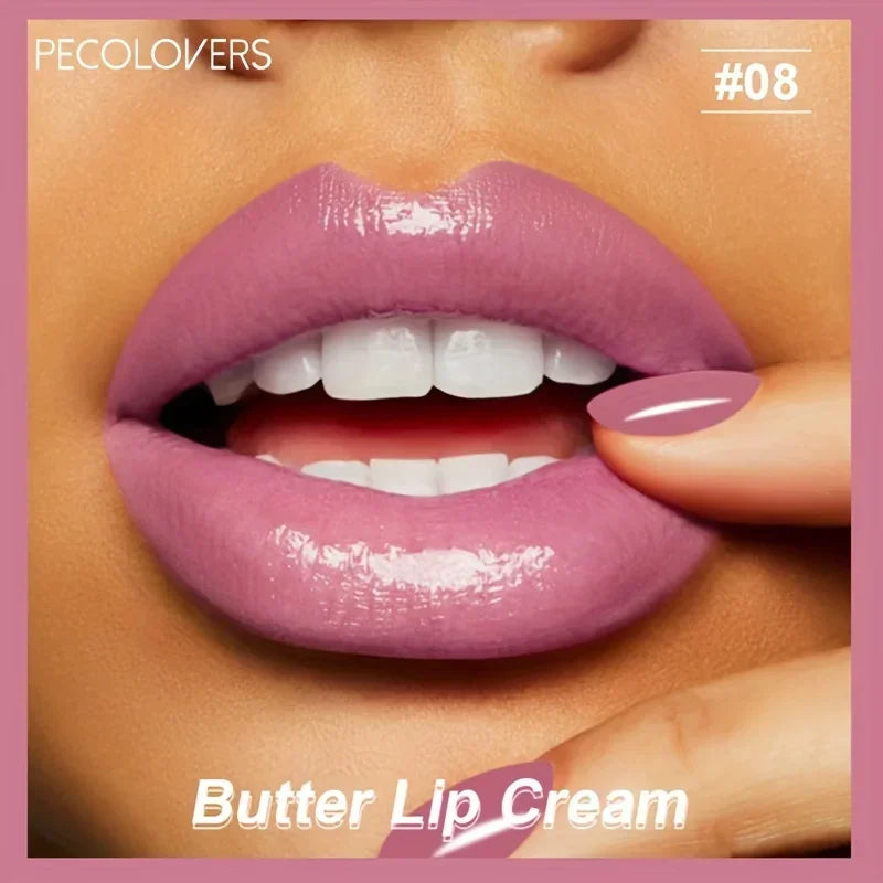 1PC Butter Gloss Non-Sticky Lip Gloss Long Lasting Nude Lip Makeup Hydrating Lip Gloss with Essential Oil Liquid Lipstick