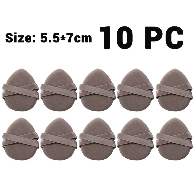 30Pcs Thickened Double Ribbon Wet Dry Dual-use Makeup Puff Black Skin Color Teardrop Shape Powder Puffs Foundation Cosmetic Tool