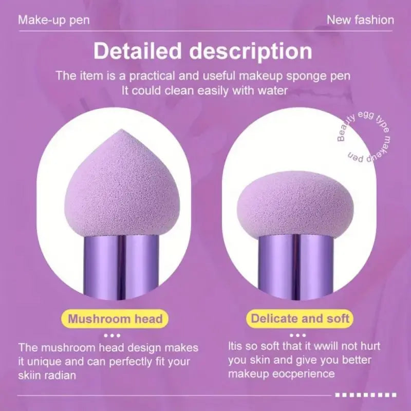 3Pcs Makeup Sponge Beauty Foundation Blending Sponge Makeup Sponge Wedge Foundation Sponges With Handle Cosmetic Blender Profess