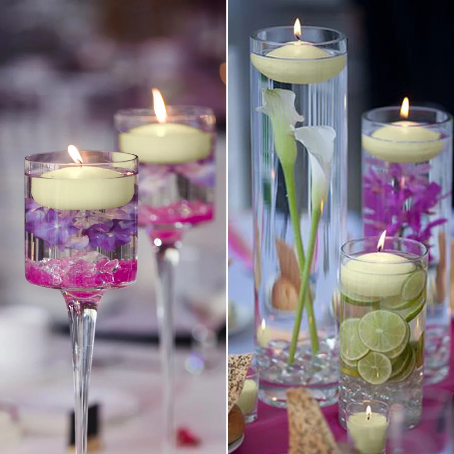 12 Pcs 2inch Ivory Floating Candles, 5-6 Hours of Burning Time, Floating Candles, Romantic Night, Portable Small Candle Set, Not Only a Beautiful Embellishment in Life, and the Best Choice of Love and Warmth.