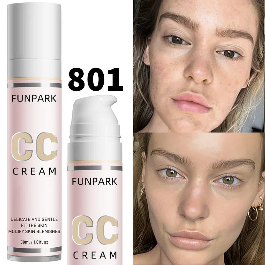 30ml 1Pc Color Correcting CC Cream Facial Foundation Waterproof Concealer Whitening Liquid Foundation Korean Makeup Cosmetics