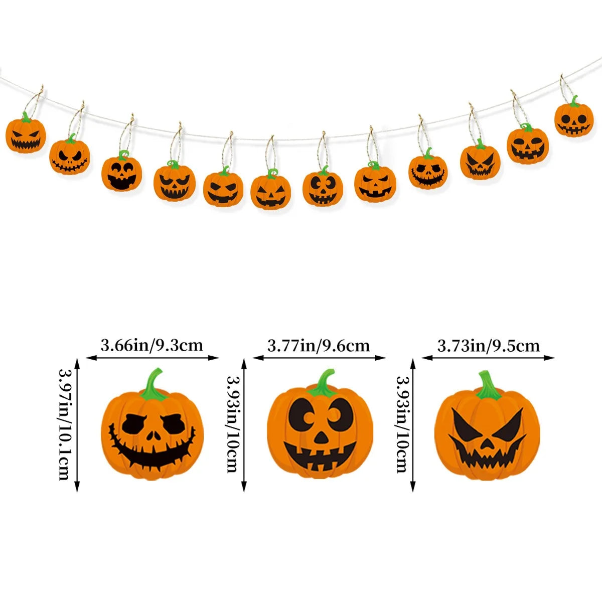 12pcs Vintage Halloween Tree Ornament Decorations Horror Pumpkin Witch skull pendant Hanging Tag for Halloween Party home Decor