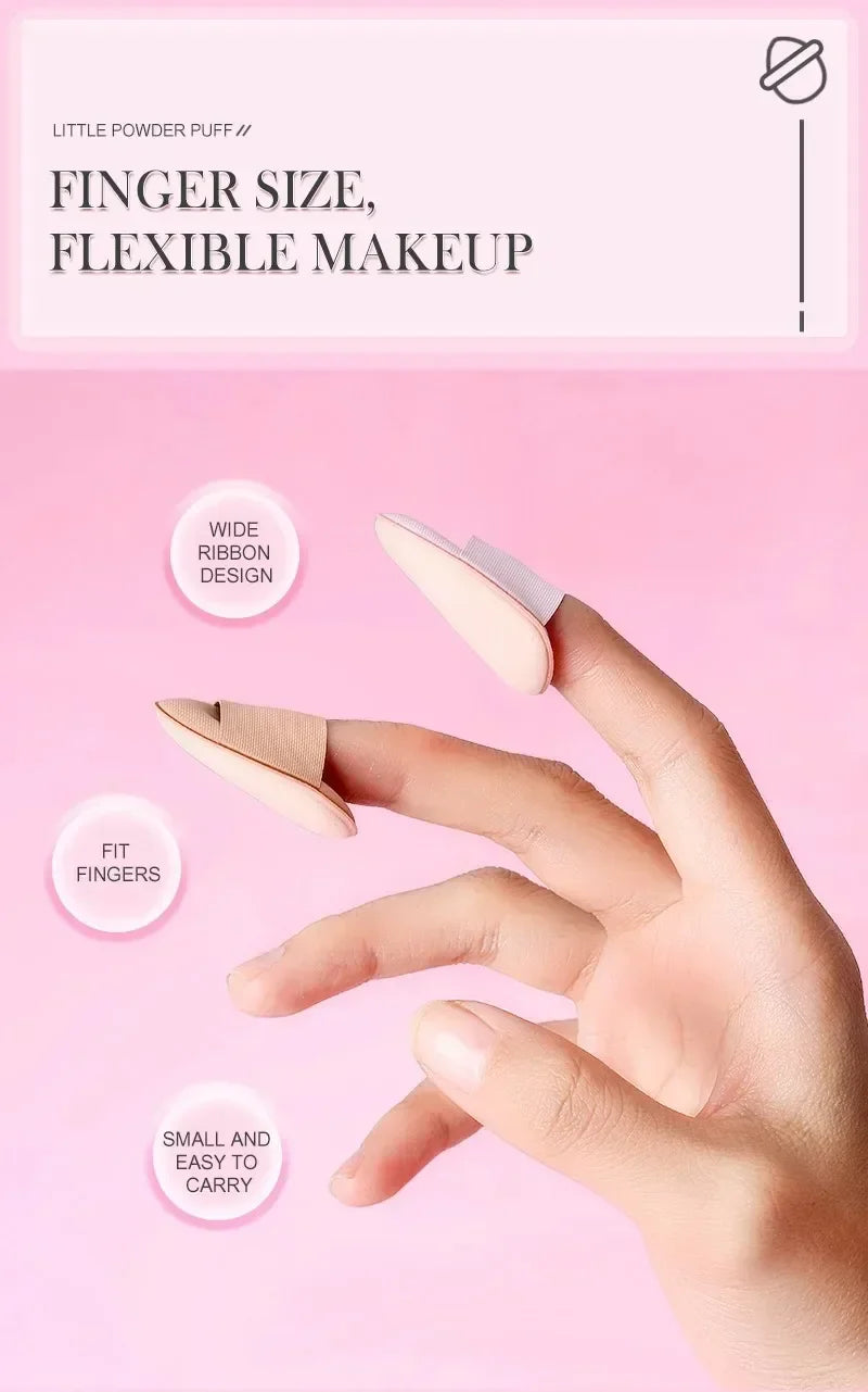 5/10Pcs Mini Finger Puff Foundation Small Air Cushion Powder Sponge Face Concealer BB Cream Cosmetic Applicator Makeup Tools