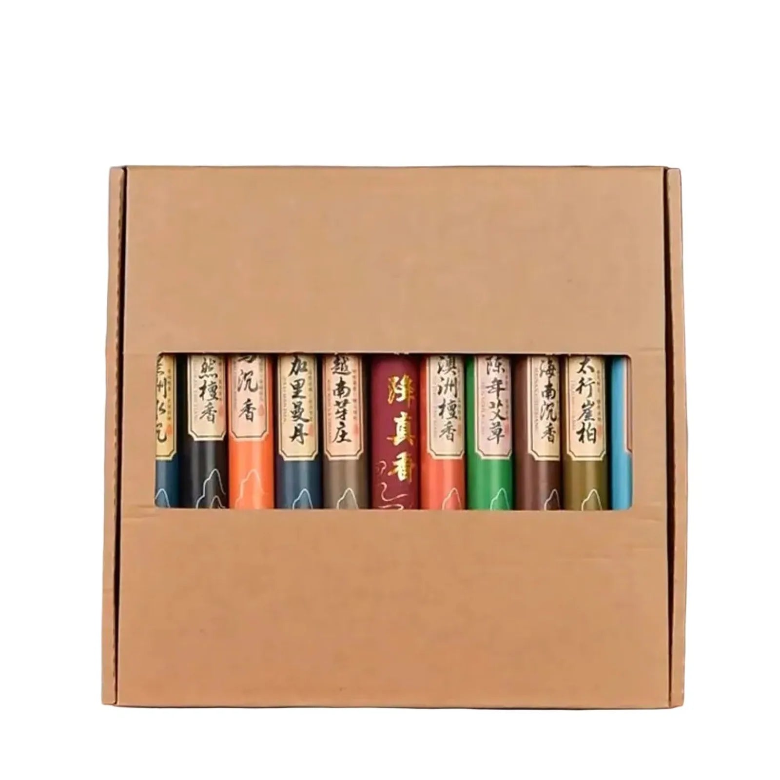 11 Fragrances Available With Gift Box In 20g Cans Approximately 40pcs/Can Natural Linear Sandalwood Stick Incense Long-Lasting