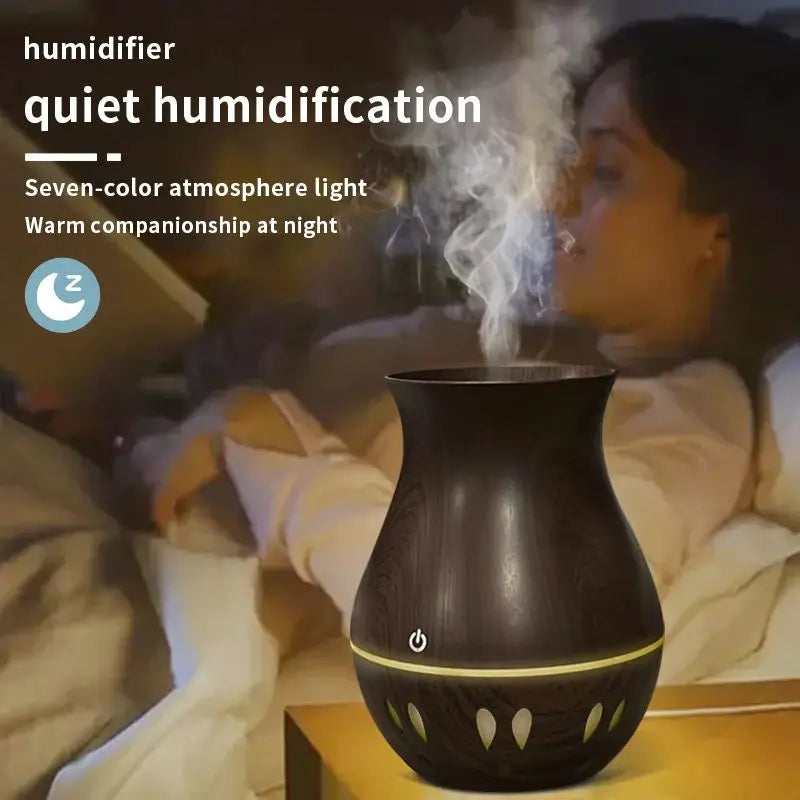 130ml Wood Grain Mini Humidifier Essential Oil Diffuser Spray Bedroom Humidifier Atomizer Aromatherapy Diffuser Mute Home