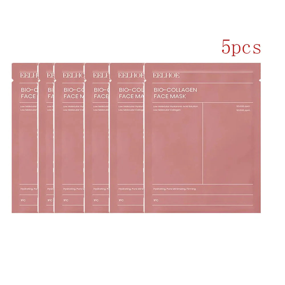 1/5pcs Collagen Protein Hydrogel Membrane White Translucency Smooth Facial Deep Moisturizing Mask Sleek Moisturizing Disposable