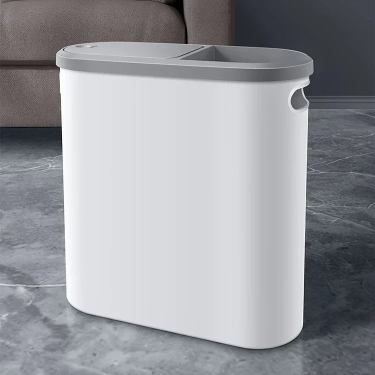10L Bathroom Trash Can, Household Creative Gap Waste Bin, Press Type Garbage Can with Lid, Simple Paper Basket Kitchen Trash Can