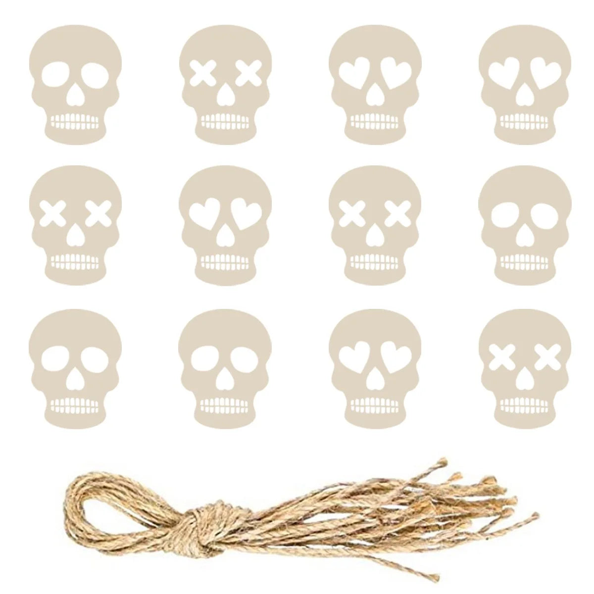 12pcs Vintage Halloween Tree Ornament Decorations Horror Pumpkin Witch skull pendant Hanging Tag for Halloween Party home Decor