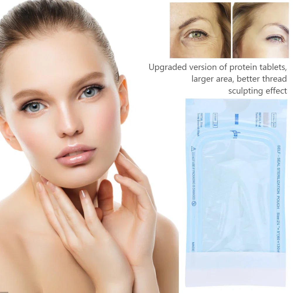 12-60pcs Collagen Line Anti-Aging Mask Absorbable No Needle Face Filler Firming Protein Sheet Skin Care Products