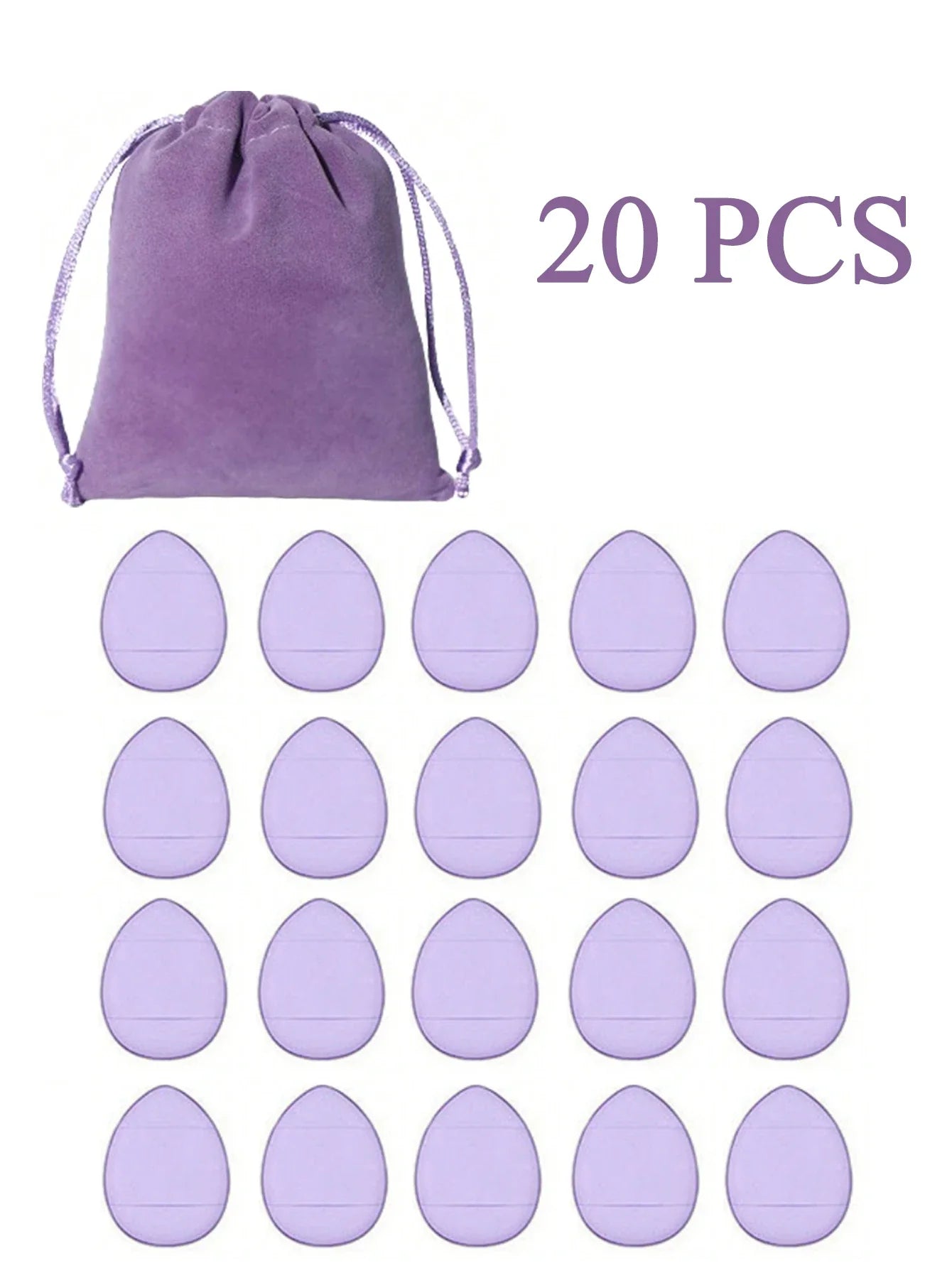 20pcs Finger Air Cushion Sponge Powder Puff Set, Makeup Puff, For Liquid Foundation, Powder Foundation, Concealer.