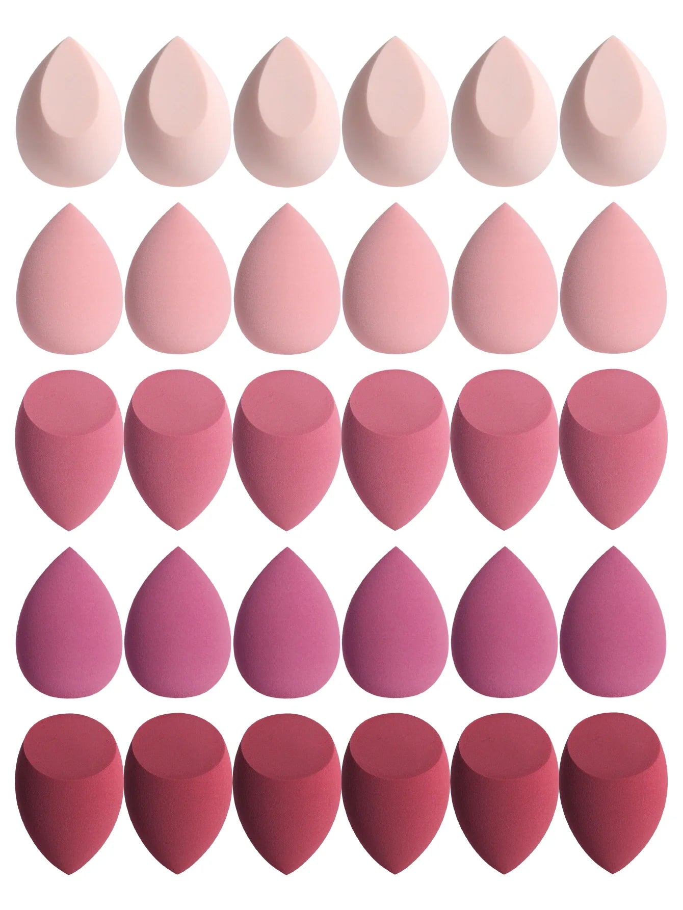 30 Beauty Eggs (Makeup Sponges) Foundation Make-Up Mixed Beauty Sponge, Liquid, Cream and Powder Without Blemish, Multi-Color C