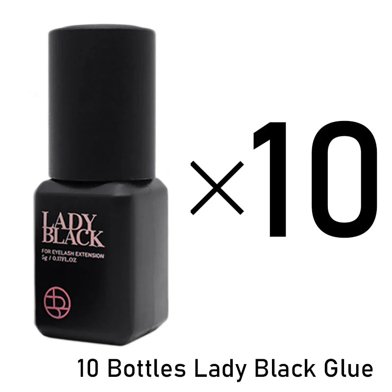 5 Bottles Lady Black Lash Glue Korea Dry Fastest Strongest False Eyelash Extensions Glue 5ml Makeup Tools Professional Adhesive